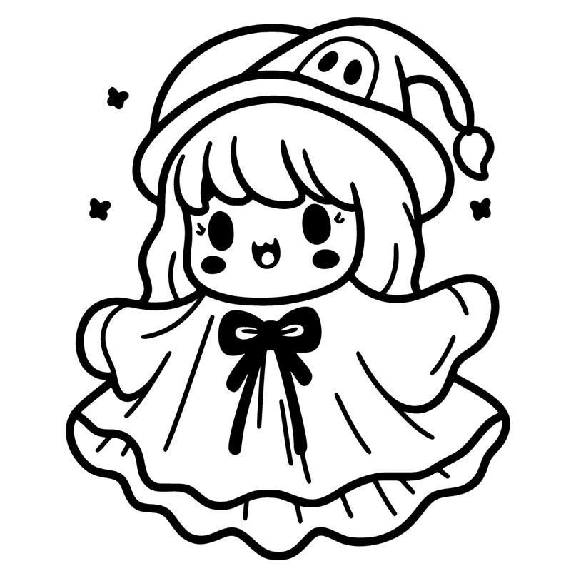 halloween girl in a ghost costume