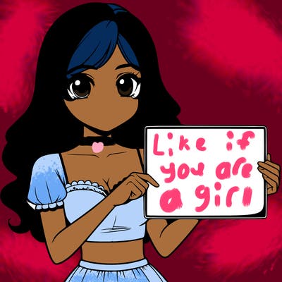 realistic pretty girl holding blank sign