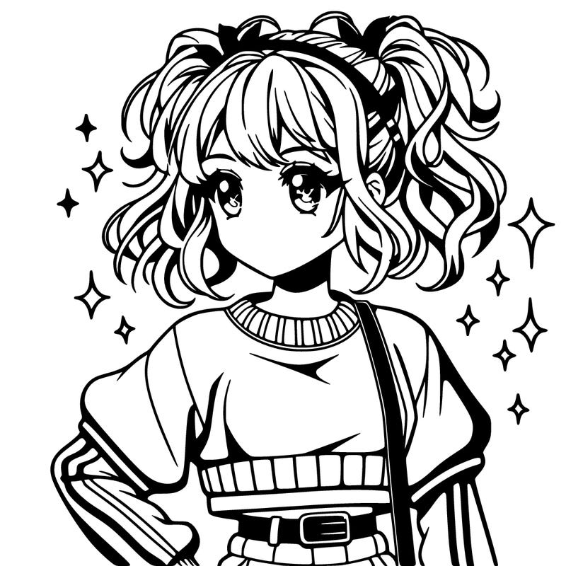 anime girl with crop top