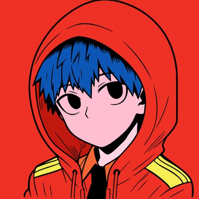 manga character with a hoodie