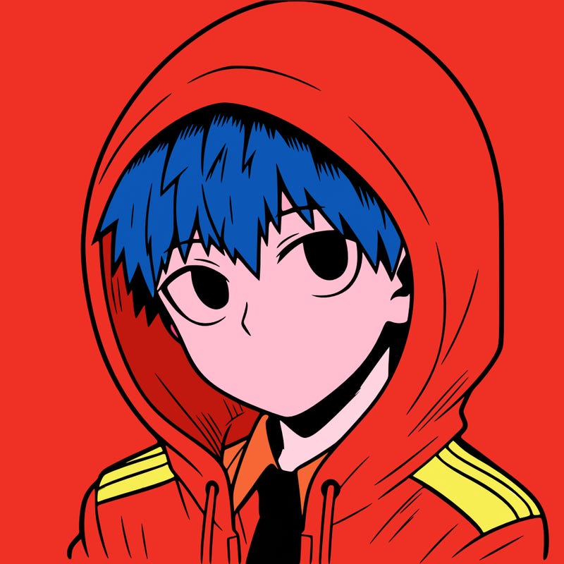 manga character with a hoodie