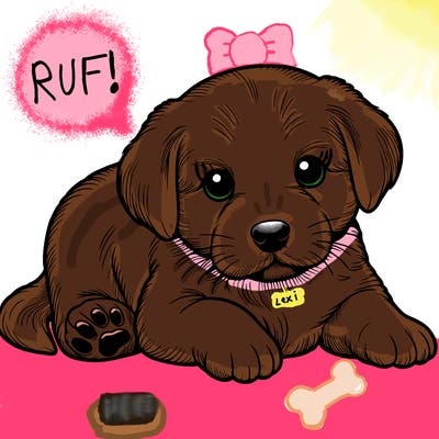 a cute realistic puppy