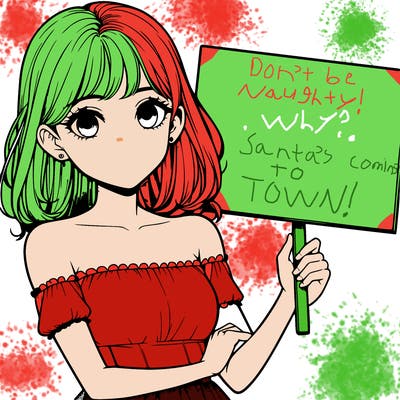 realistic pretty girl holding blank sign