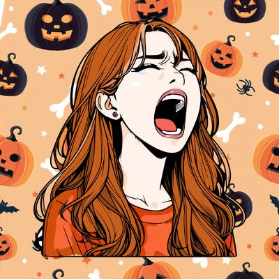 screaming realistic, girl