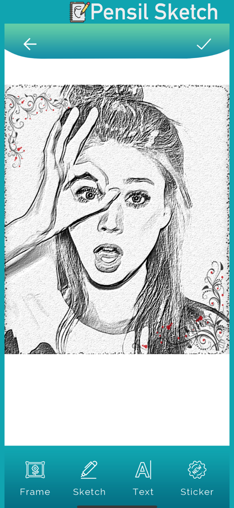Pensil Sketch Art : SketchSnap - Pencil sketch effect applied to a portrait in the SketchSnap photo editor app