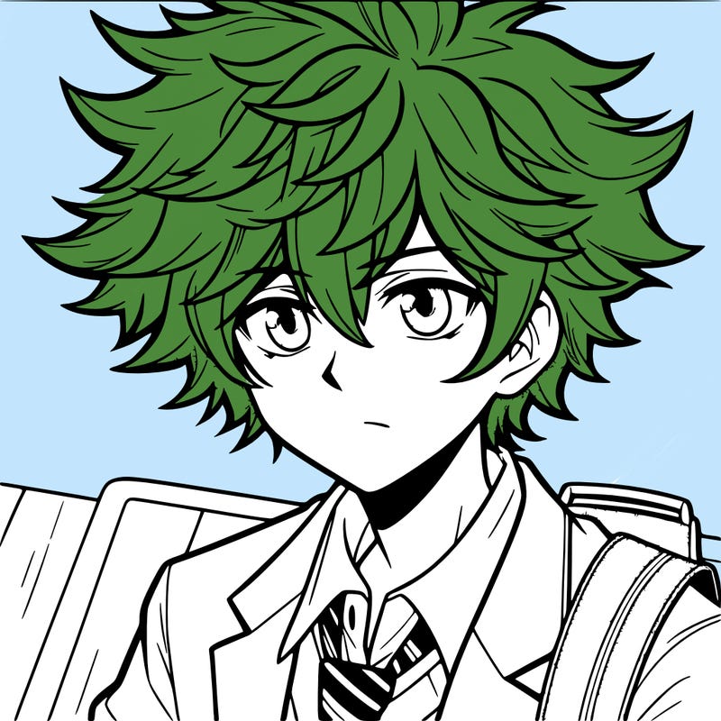 manga character boy with large hair