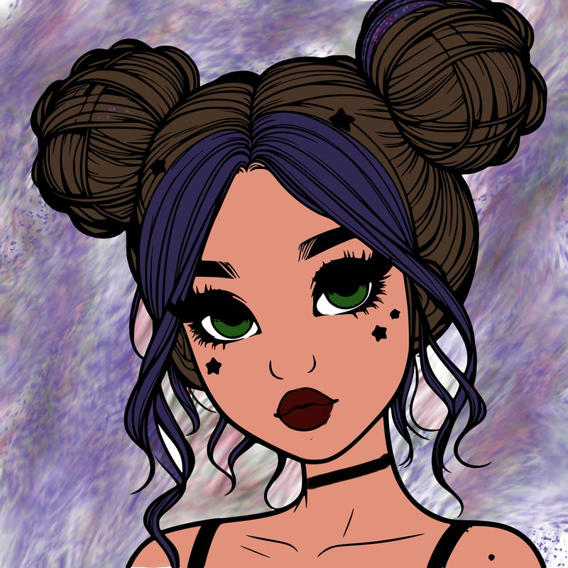 realistic girl with space buns