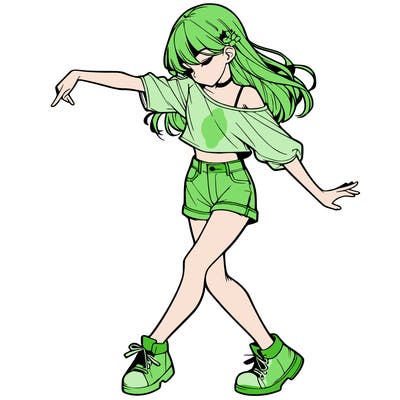 realistic girl danceing