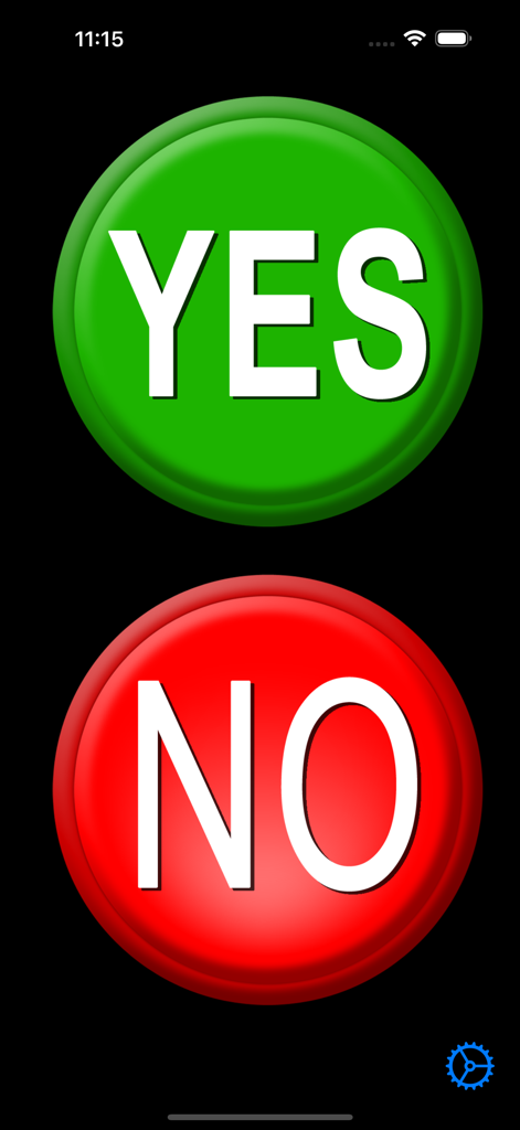Yes / No Button - Grand bouton vert Oui et bouton rouge Non sur un écran noir.