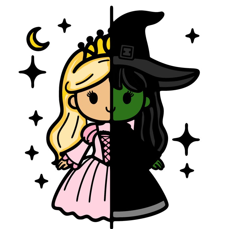 split princess and witch