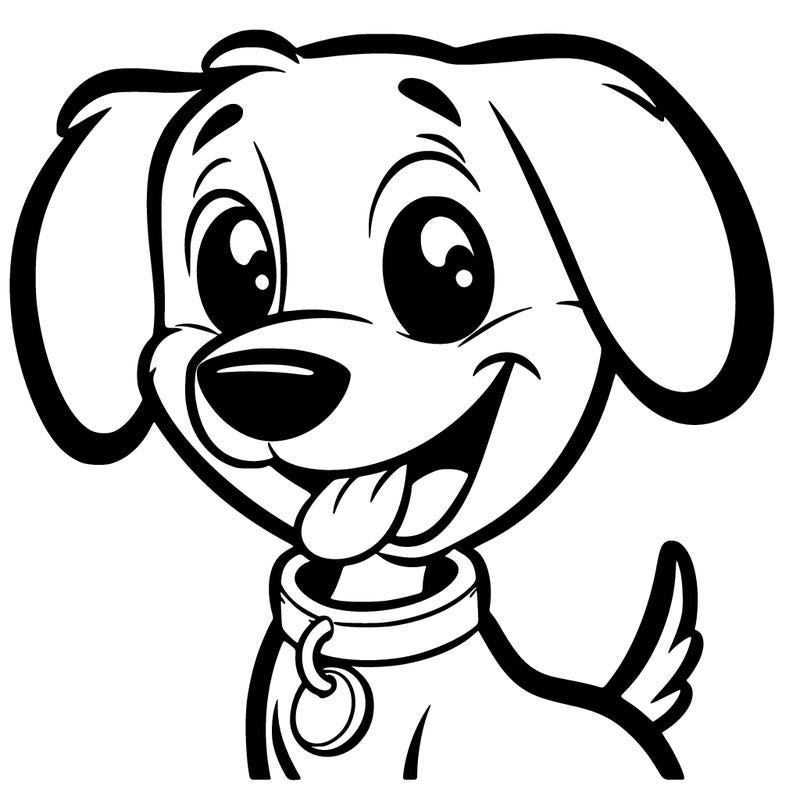 dog with floppy ears and a waggling tongue