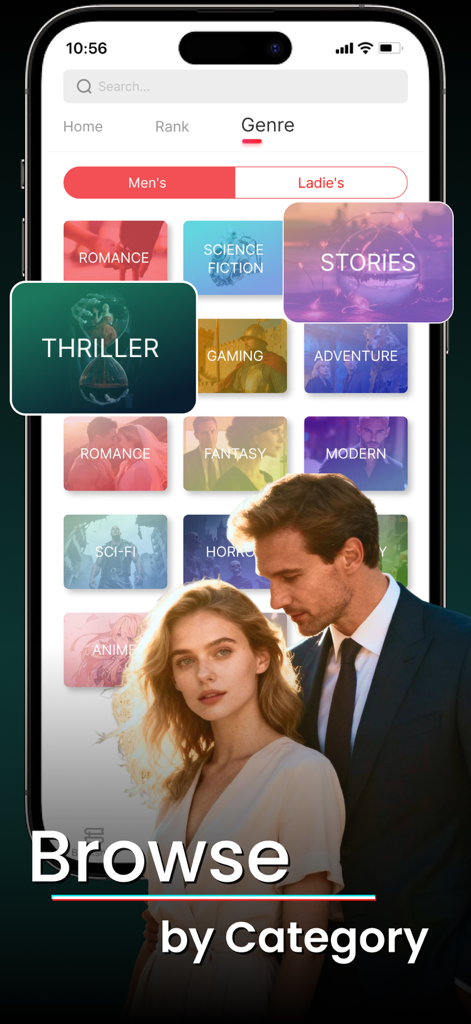 BookTok：Reading Novel & eBook - BookTok app screenshot showing various novel categories and genres to browse