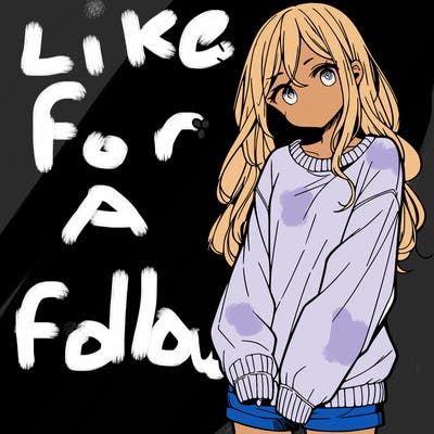 manga teen girl  in a sweater and baggy pants