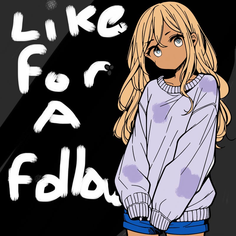 manga teen girl  in a sweater and baggy pants