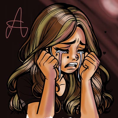 realistic girl crying