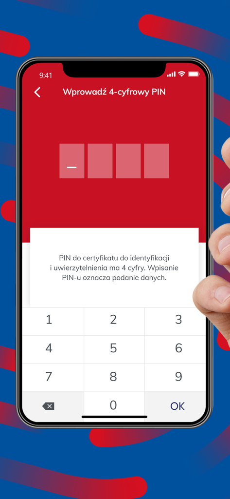 Interfaccia dell'eDO App per l'inserimento di un PIN a 4 cifre per autenticare l'identità