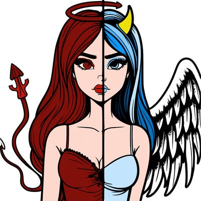 devil vs angel realistic girl