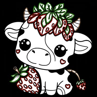 cute strawberry cow