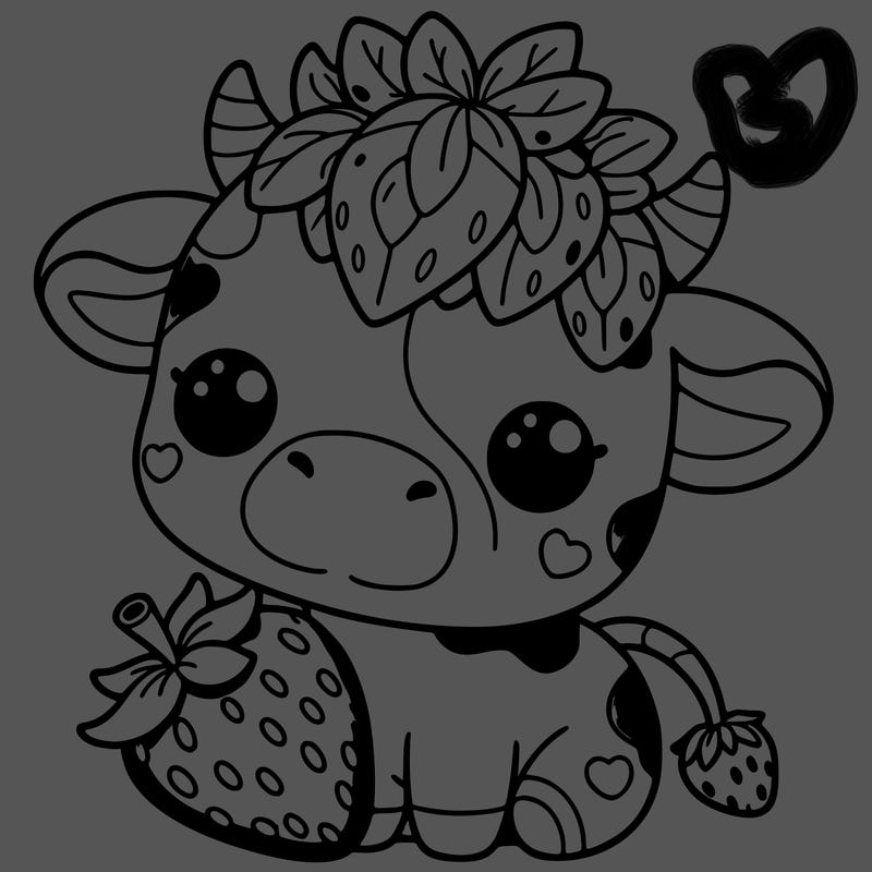 cute strawberry cow