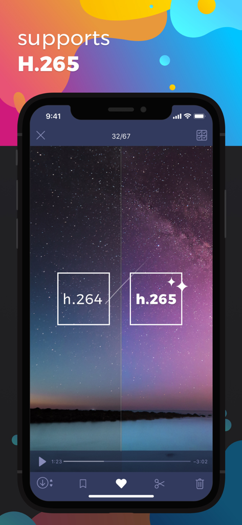 Sync for DJI: Go Mobile First - La aplicación Sync for DJI muestra soporte para el códec de video de alta resolución H.265 con una comparación lado a lado