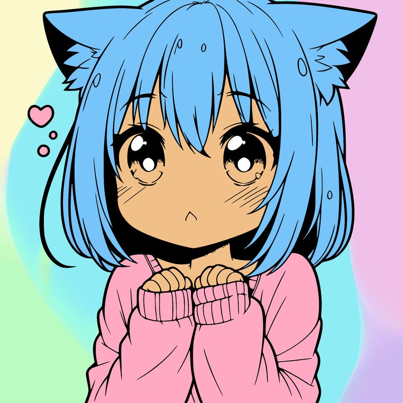 shy anime catgirl