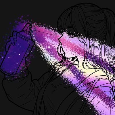 a realistic girl spray, painting