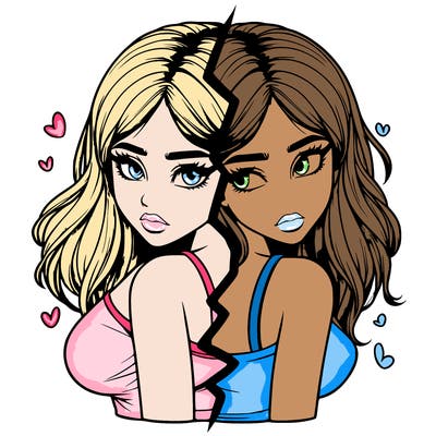 realistic girl split