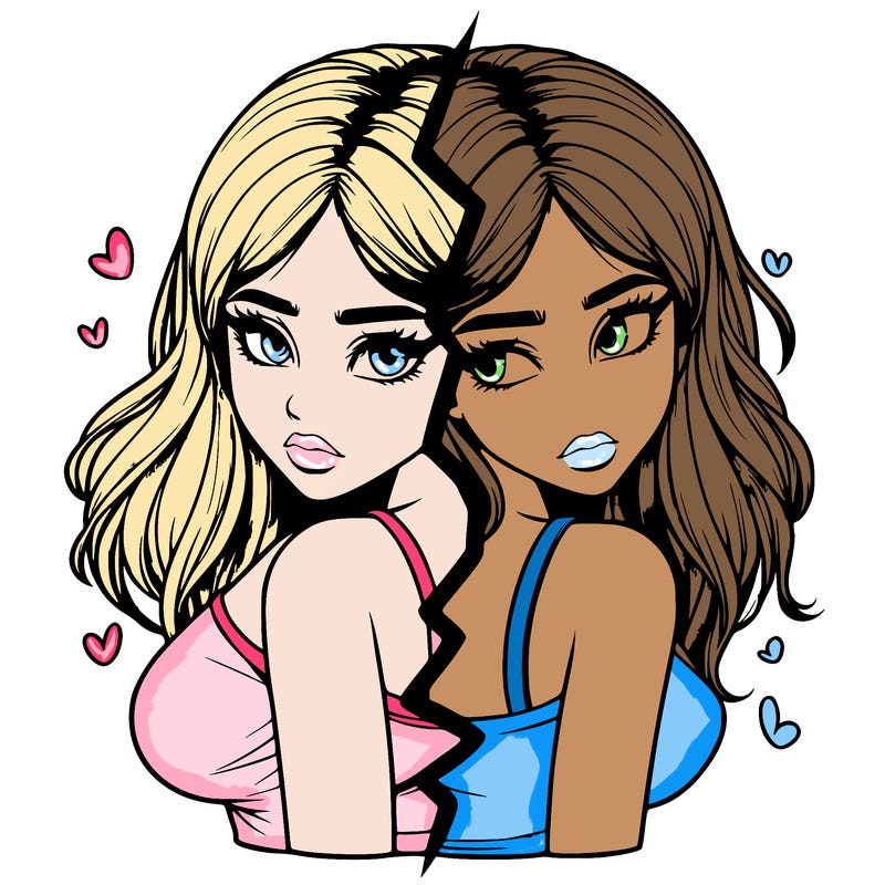 realistic girl split