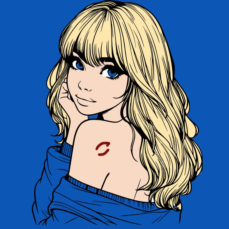 realistic girl with bangs looking over her shoulder