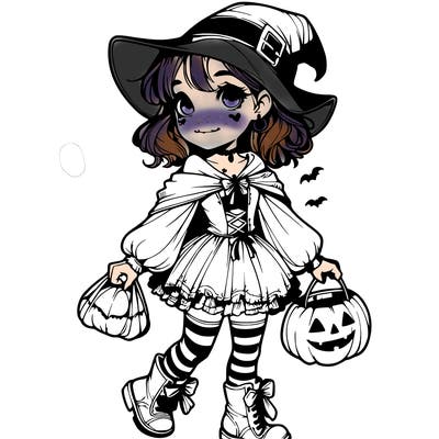 realistic girl with a halloween costume