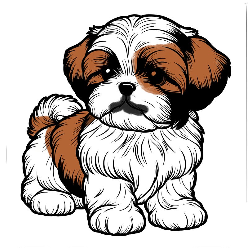 realistic shih tzu puppy