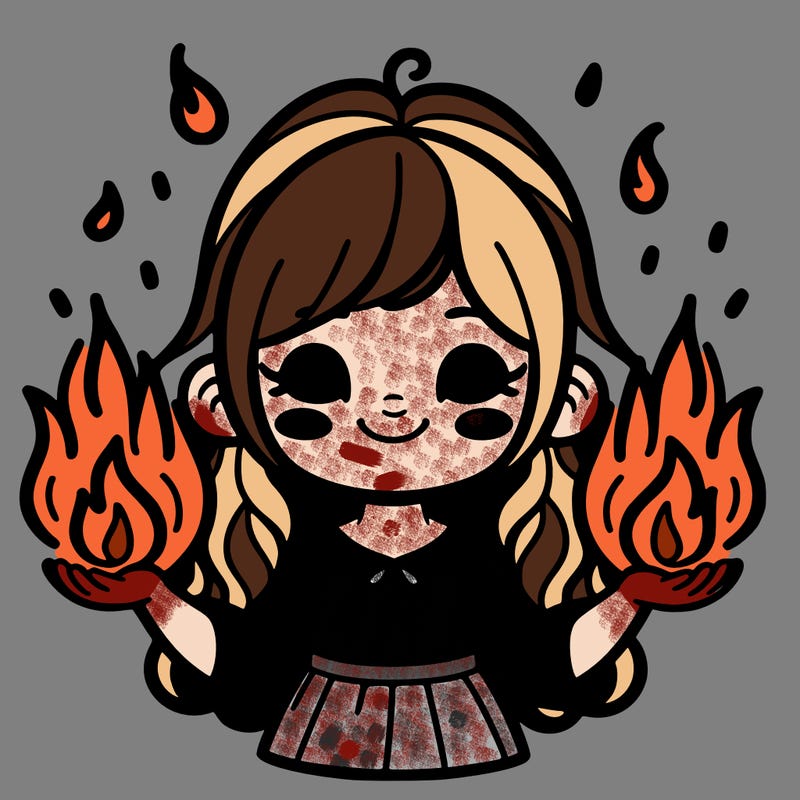 girl with fire in her hands