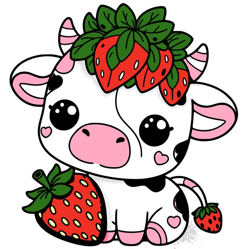 cute strawberry cow