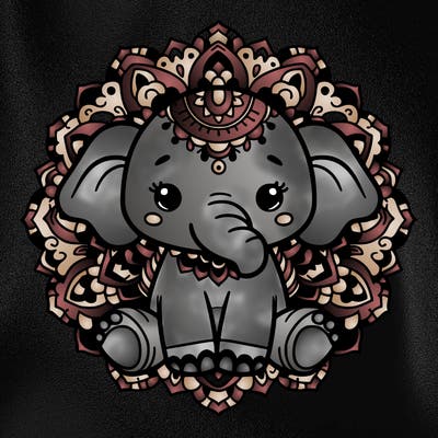 cute baby elephant animal mandala