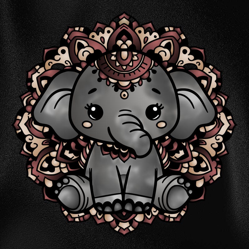 cute baby elephant animal mandala