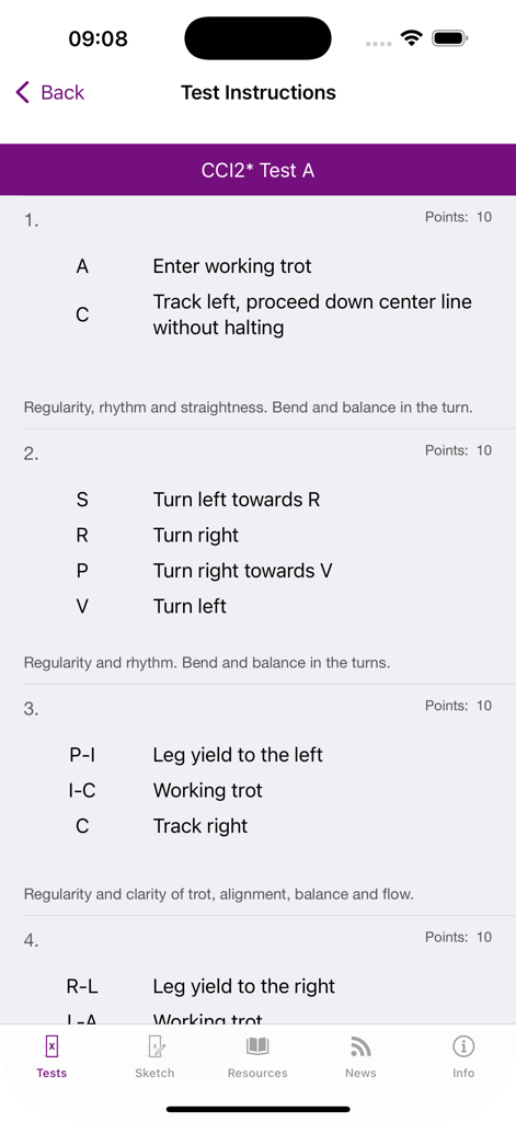 FEI EquiTests 2 - Eventing - Detailed dressage test instructions for FEI CCI2 star Test A eventing showing movements and scoring criteria