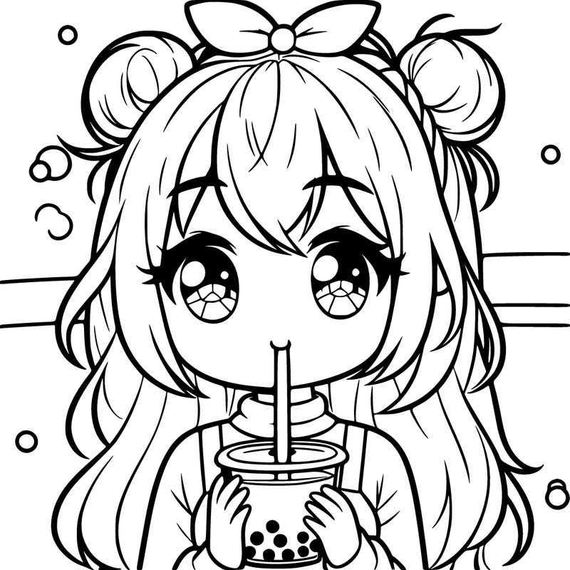 girl drinking boba
