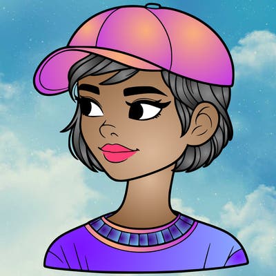 woman with short hair and a ball cap