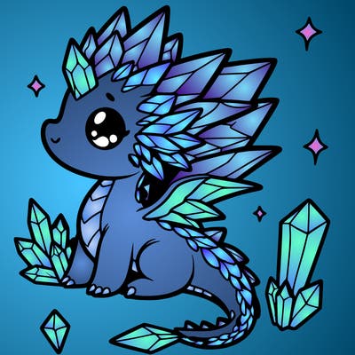 little cute crystal dragon