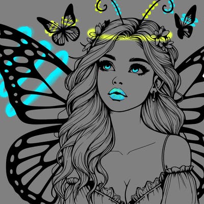butterfly fairy realistic girl