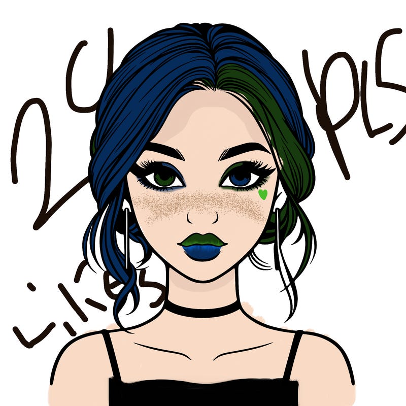 realistic girl with makeup on