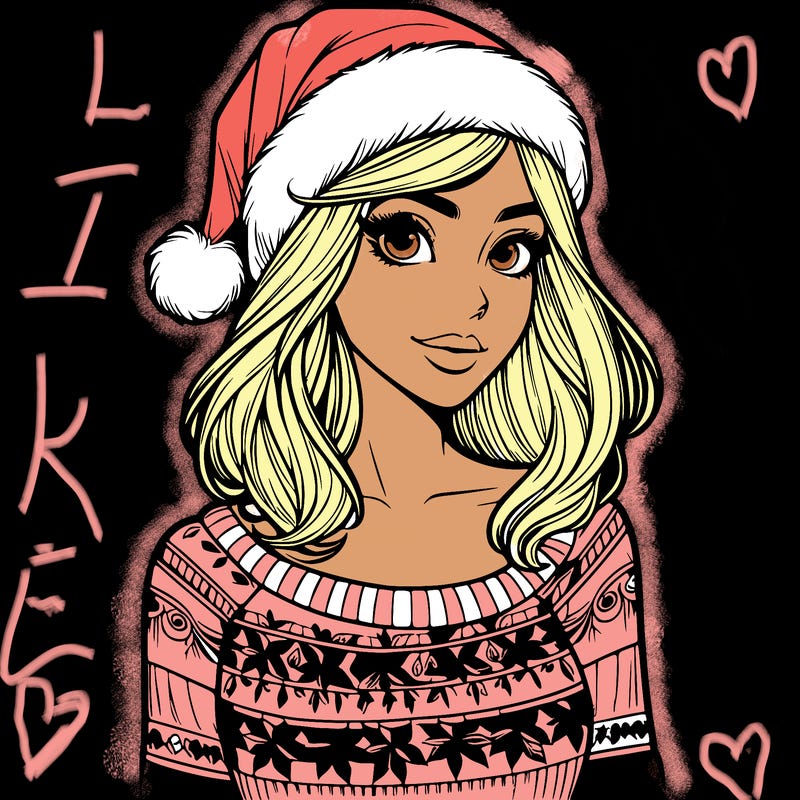 realistic lady in a christmas sweater