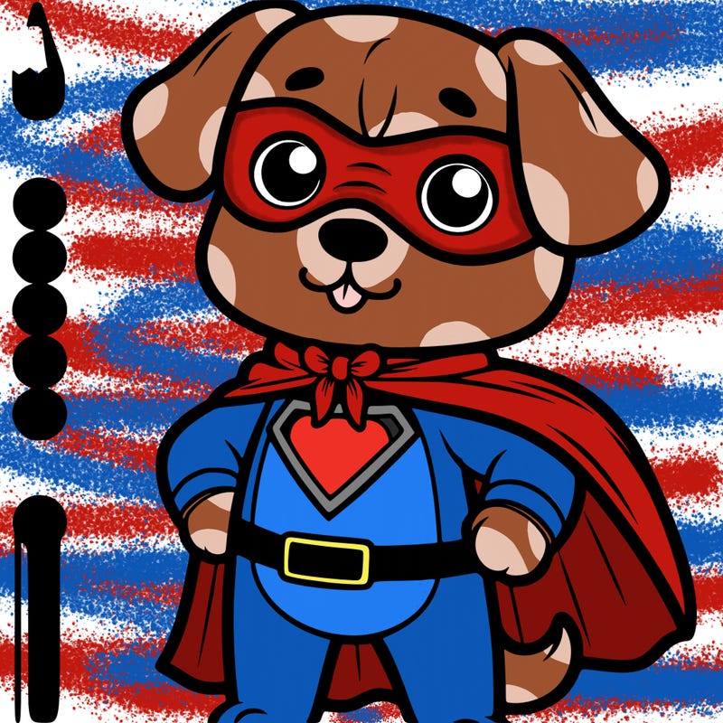 a dog wearing a superhero cape and mask