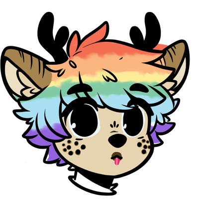 a humanoid deer with soft fluffy ears