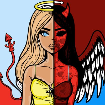 devil vs angel realistic girl