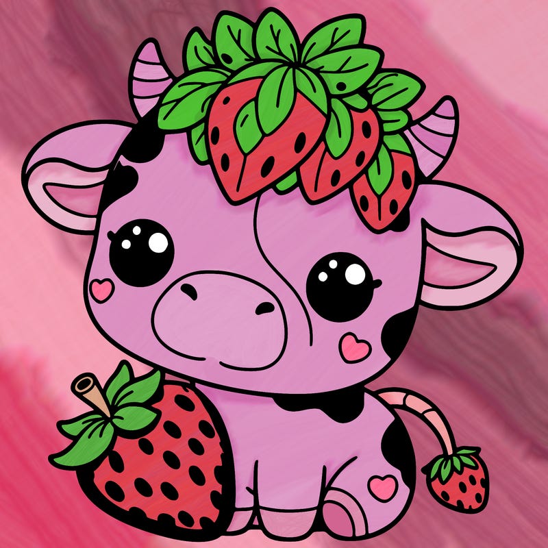 cute strawberry cow