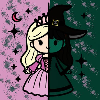 split princess and witch