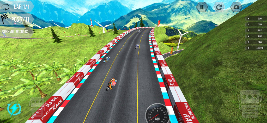 Bike Racing - Turbo Moto Race - Motorbike racers competing on a scenic mountain road track