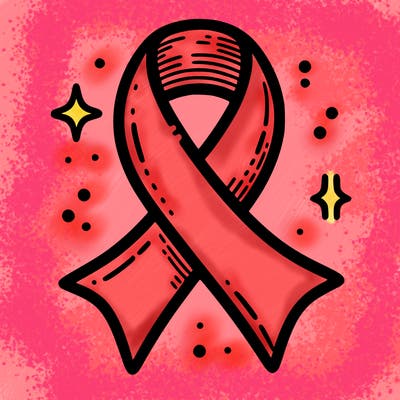 ribbon symbol of national breast cancer awareness month