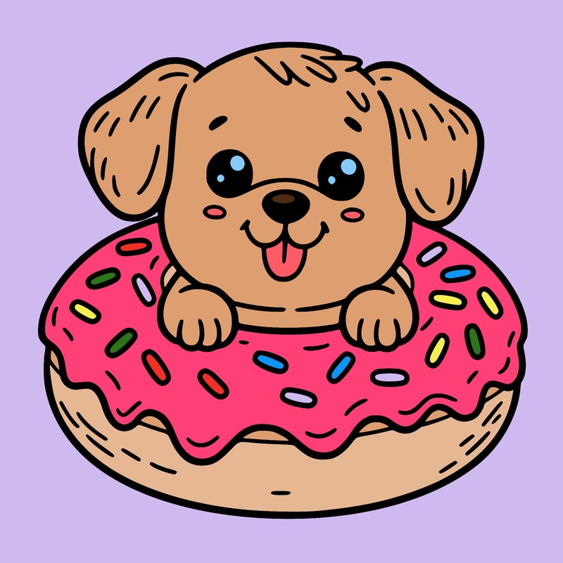 dog in a donut